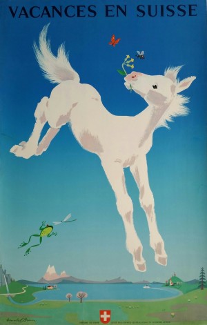 Original vintage poster Vacances en Suisse